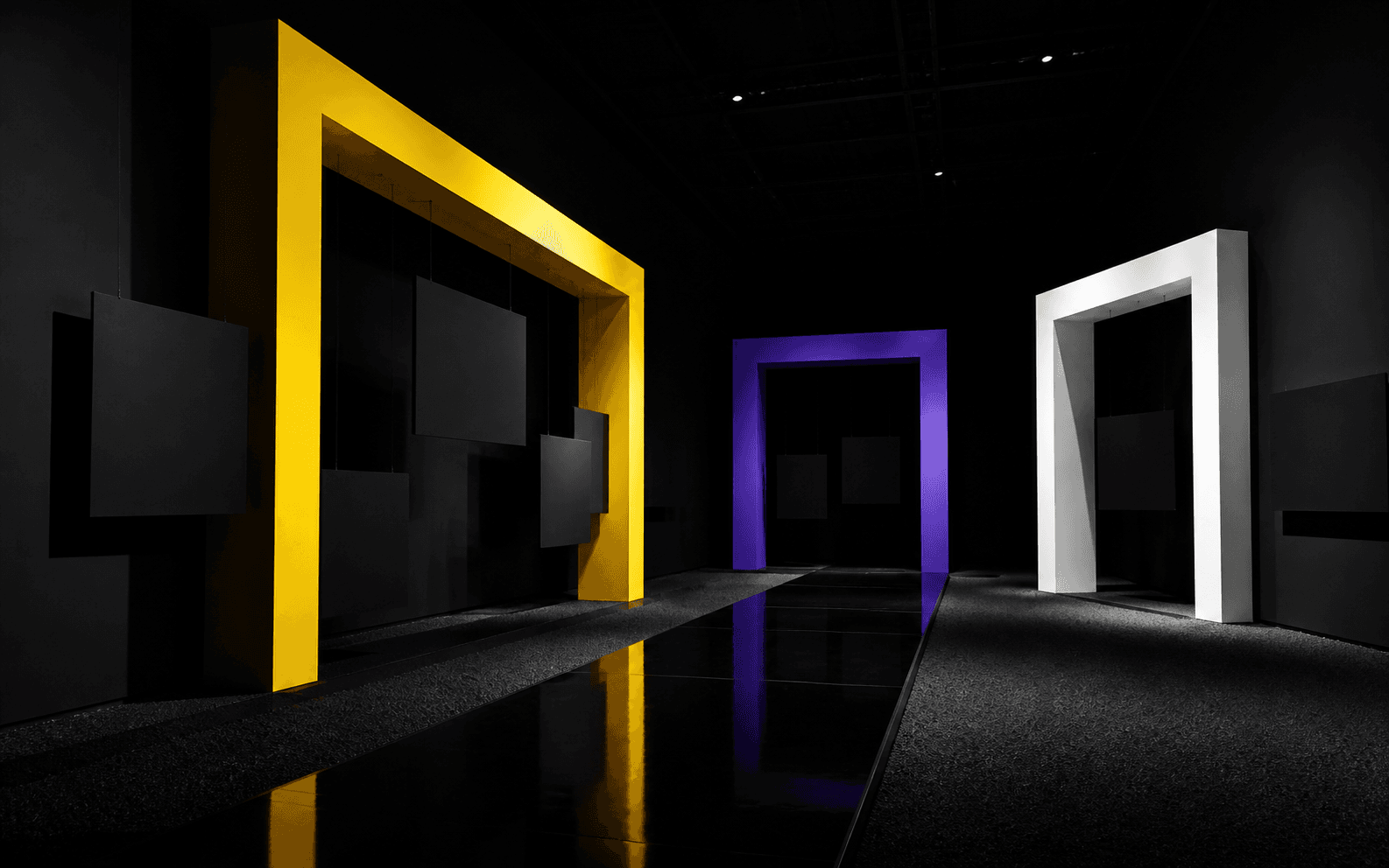 Gallery installation representing original media properties.